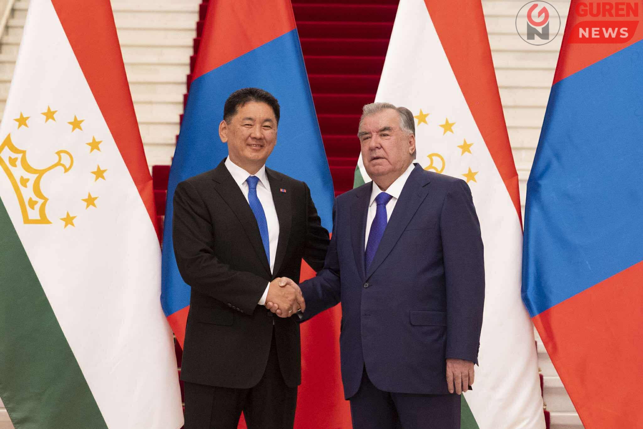 Ерөнхийлөгч У.Хүрэлсүх, Бүгд Найрамдах Тажикистан Улсын Ерөнхийлөгч Эмомали Рахмон нар албан ёсны хэлэлцээ хийлээ