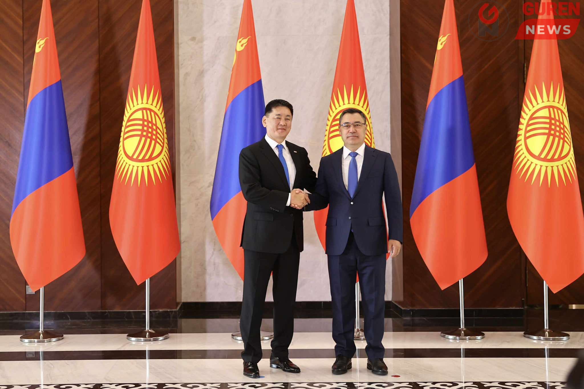 Ерөнхийлөгч У.Хүрэлсүх, Бүгд Найрамдах Киргиз Улсын Ерөнхийлөгч С.Жапаров нар албан ёсны хэлэлцээ хийлээ