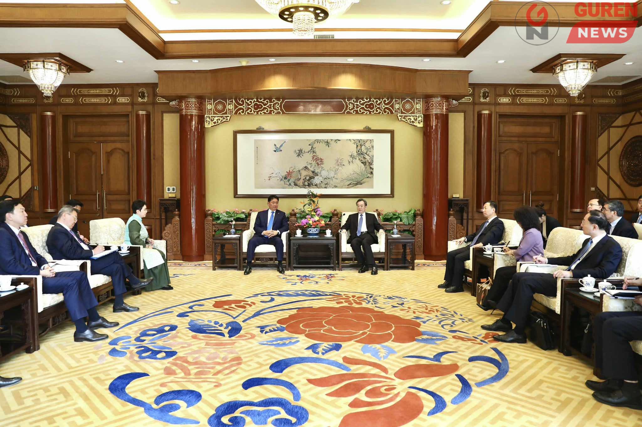 Ерөнхийлөгч У.Хүрэлсүхэд БНХАУ-ын Төрийн зөвлөлийн Ерөнхий сайдын орлогч Дин Шюэшян бараалхлаа